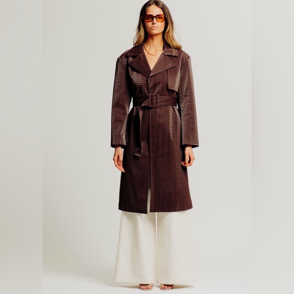 Torn By Ronny Kobo Regina Coat In Chocolate Brown